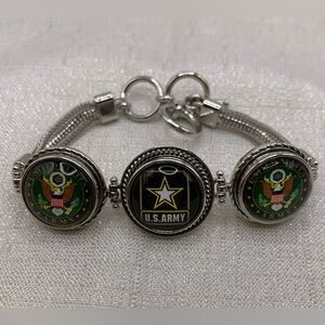 🇺🇸Army 3 Snap Button Charm Bracelet - 18mm/20mm